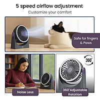 Ooge Portable Breezen 1000 – Rechargeable Mini Fan | Compact Design | Personal Cooling