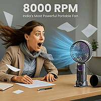 Ooge Portable Breezen 2000 – Rechargeable Mini Fan | Powerful Airflow | Compact Design