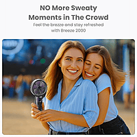 Ooge Portable Breezen 2000 – Rechargeable Mini Fan | Powerful Airflow | Compact Design