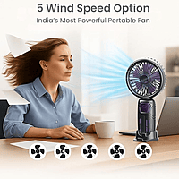 Ooge Portable Breezen 2000 – Rechargeable Mini Fan | Powerful Airflow | Compact Design