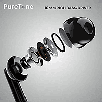 OOGE Tune 6 Wireless Neckband – Bluetooth | Deep Bass | In-Line Controls | Music & Calls