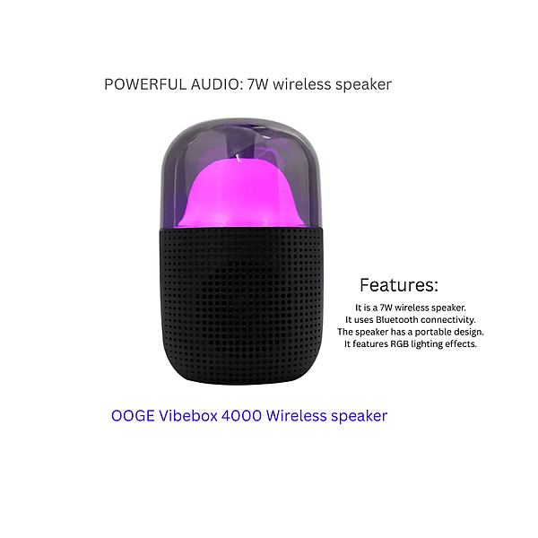 OOGE Vibebox 4000 Wireless Speaker – Powerful Sound | Portable Design | Music On-the-Go