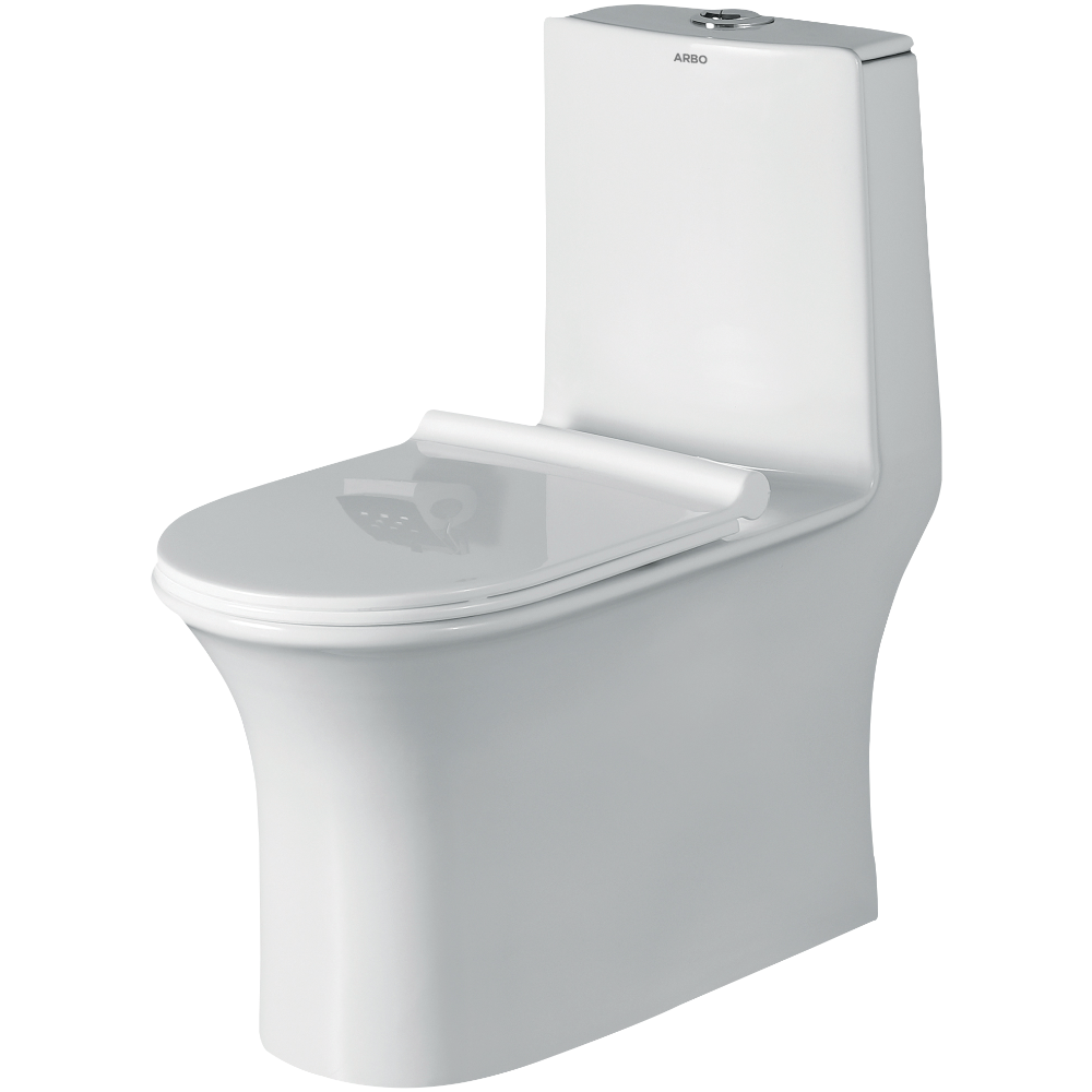 Prime Siphonic One Piece Closet S Trap With Soft Close Seat Cover With Hinges, Fixing Accessories Set and Accessories Set, Cistern Fittings