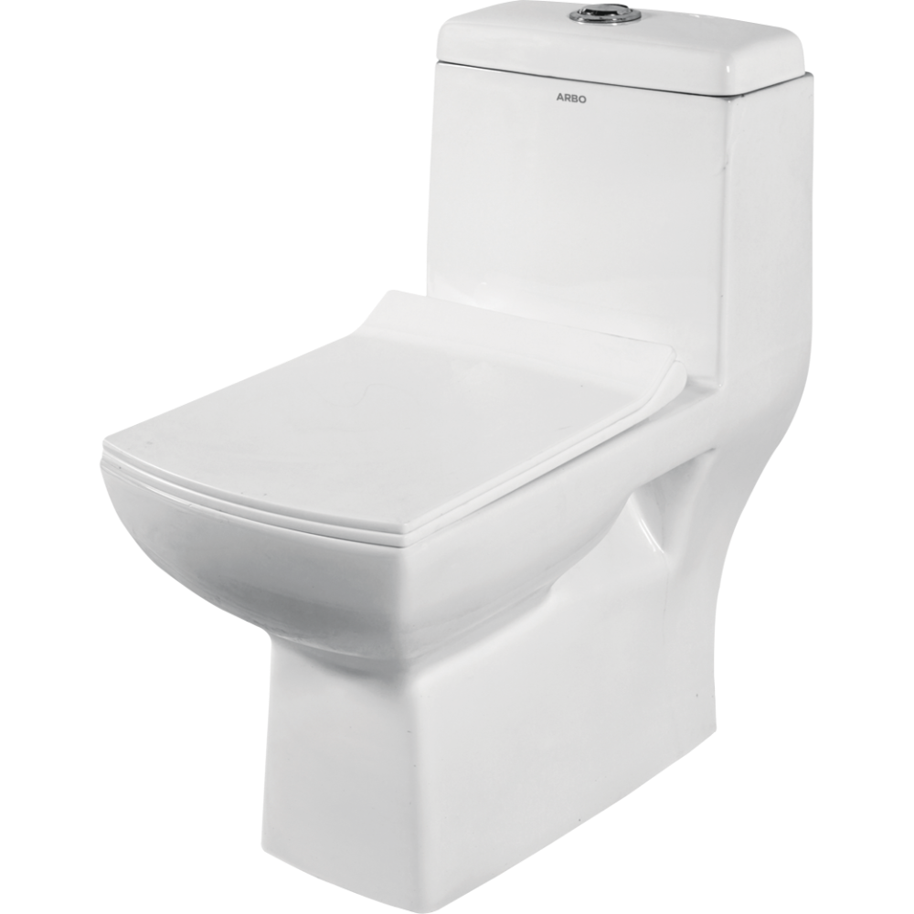 Solo Washdown One Piece Closet With Soft Close Seat Cover, Hinges, Fixing Accessories Set and Accessories Set, Cistern Fittings