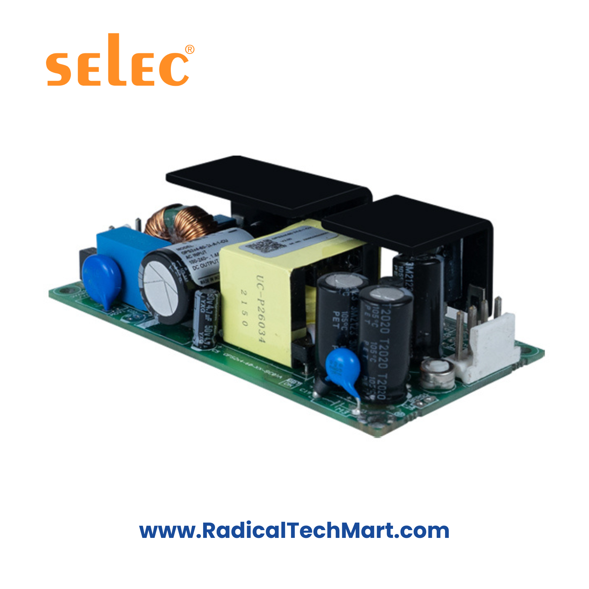 Selec OPS2X4-60 Open Frame Power Supply - 60W Convection Cooled PSU