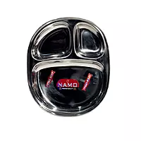 Premium Stainless Steel 3 Compartment Plate