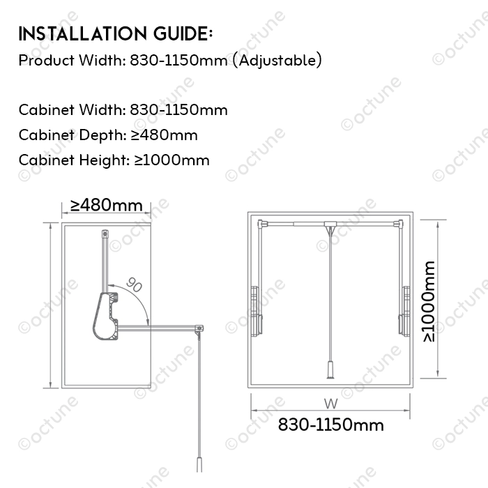 Octune Luxe Pull-Down Clothes Rail