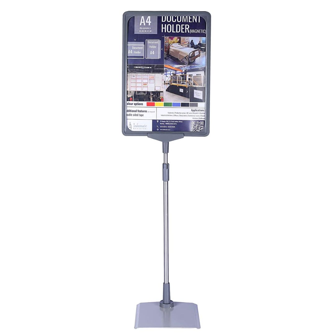 Retail Store Frame Pocket A4 Paper Display with Floor Stand