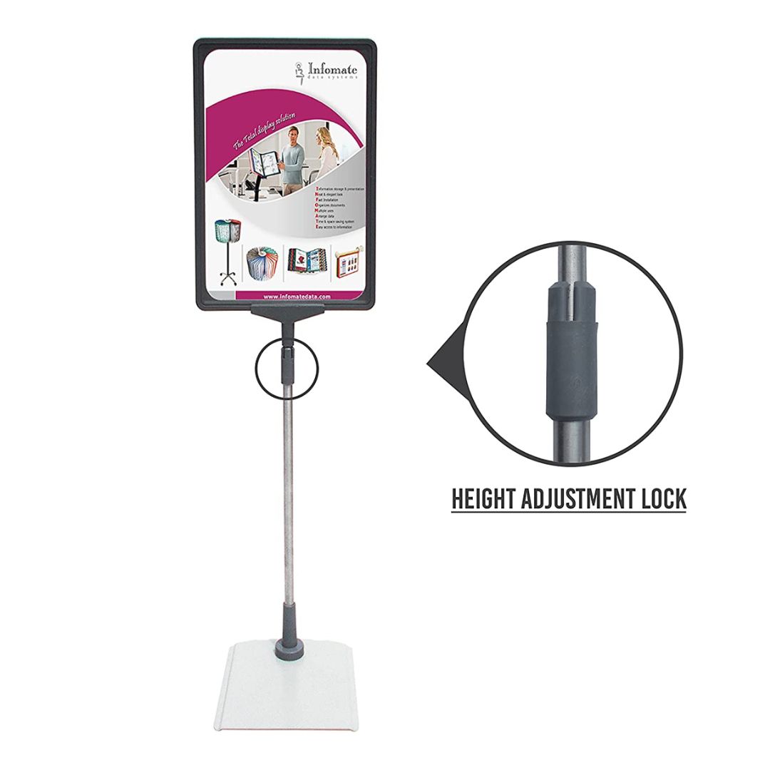 Retail Store Frame Pocket A4 Paper Display with Floor Stand
