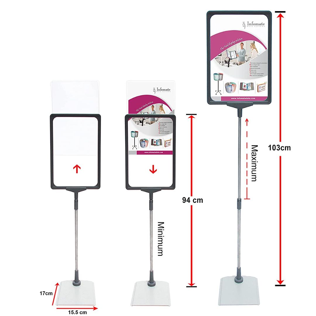 Retail Store Frame Pocket A4 Paper Display with Floor Stand
