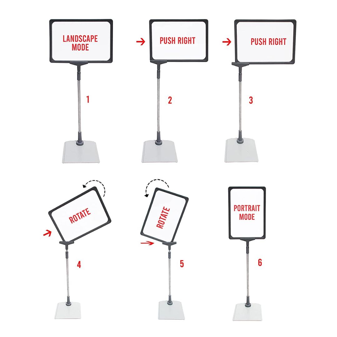 Retail Store Frame Pocket A4 Paper Display with Floor Stand