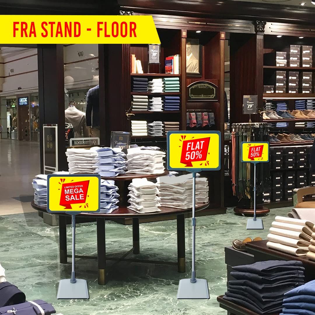 Retail Store Frame Pocket A4 Paper Display with Floor Stand