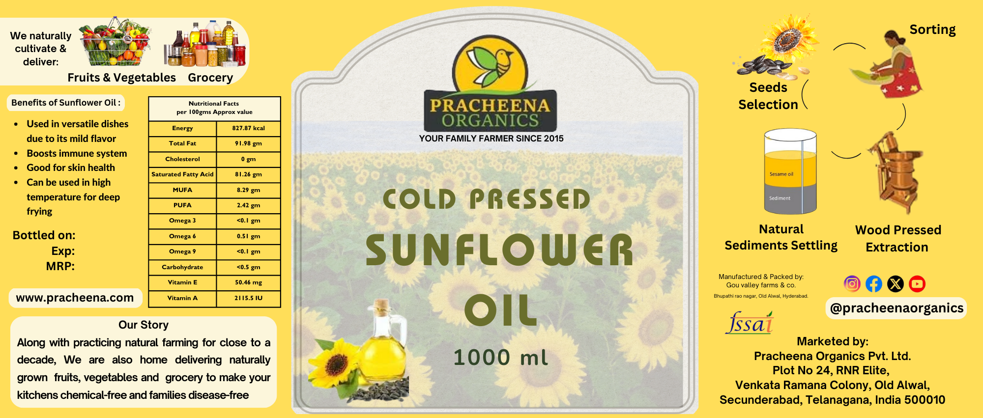 Sunflower oil(500ml , 1ltr)