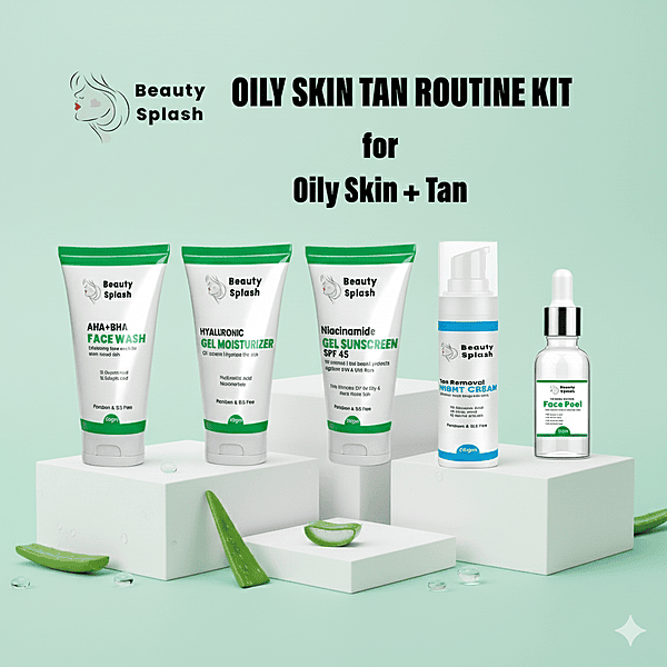 Oily Skin Tan Removal Routine: AHA BHA Cleanser + Peel for Clear, Bright Skin