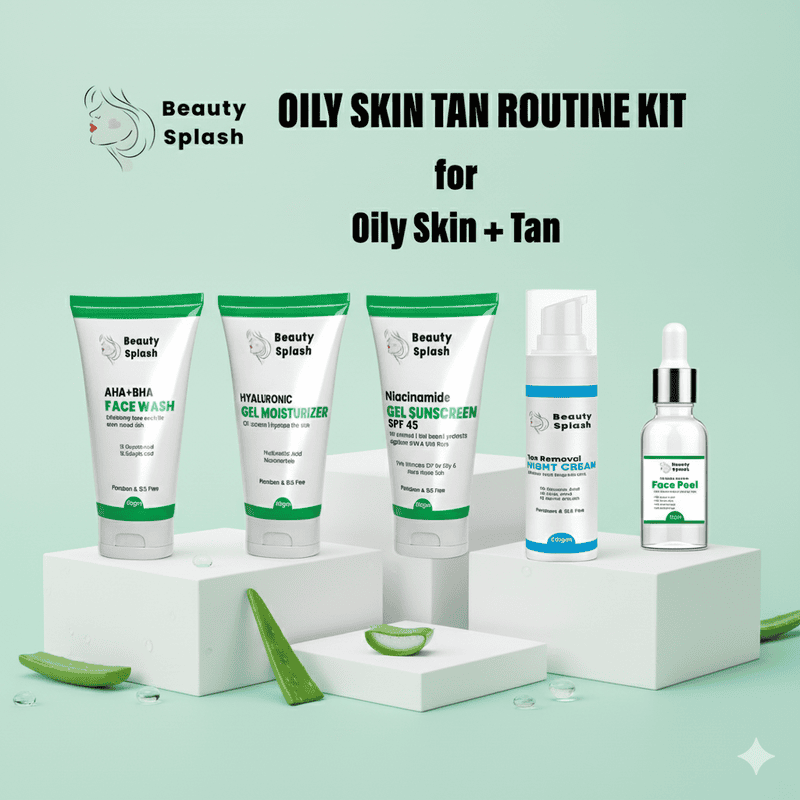 Oily Skin Tan Removal Routine: AHA BHA Cleanser + Peel for Clear, Bright Skin