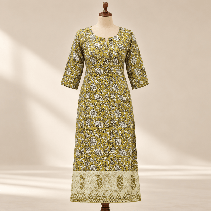 23je mustard yellow premium cotton slit top