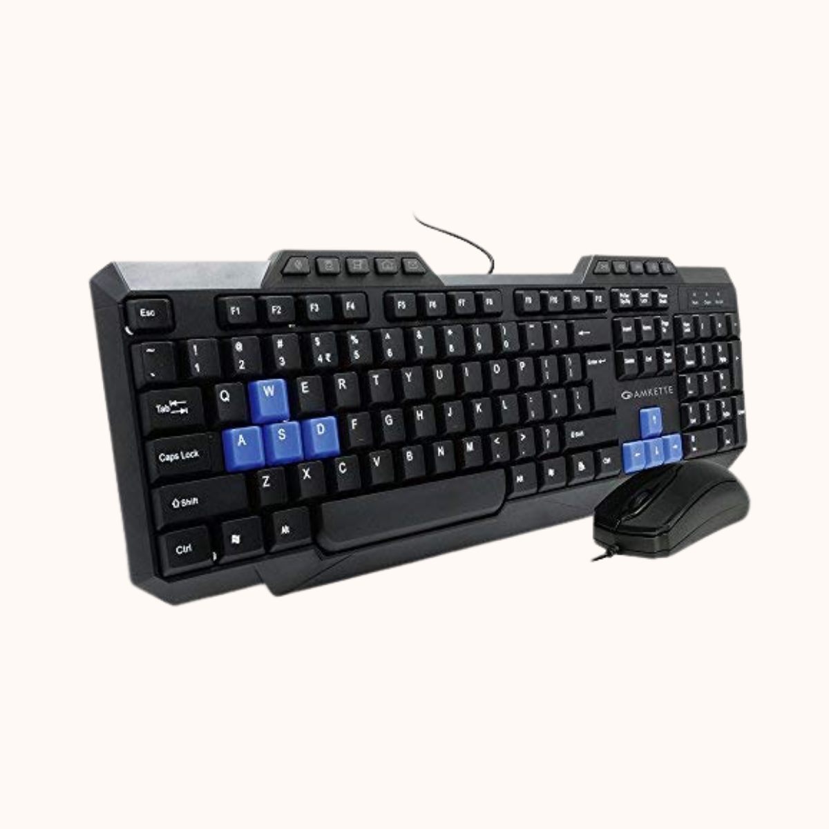 Open Box AMKETTE Xcite Neo Mouse & Wired USB Laptop Keyboard  (Black)