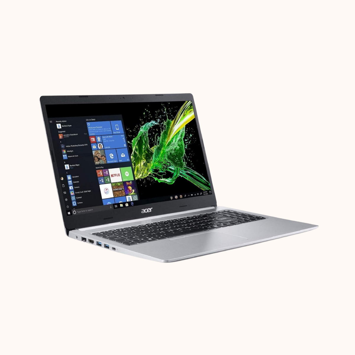 Open Box Acer Aspire 5 Slim 8th Gen Core i5 15.6 inch Full HD Thin and Light Laptop (8GB/2TB HDD + 512GB SSD/Windows 10/2GB Graphics/Pure Silver/1.8kg), A515-54G