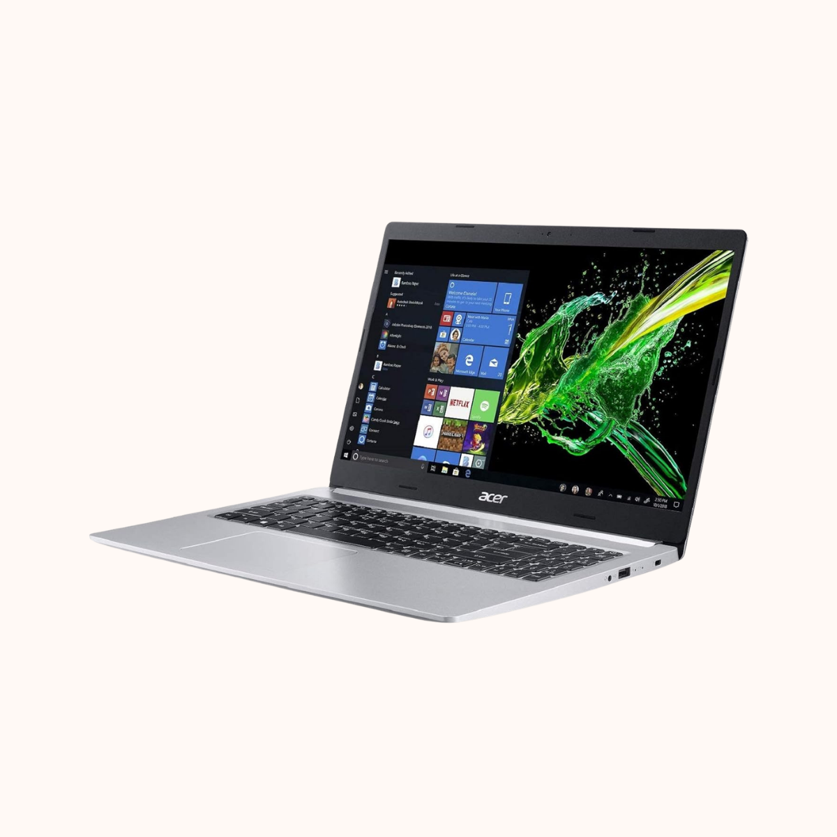 Open Box Acer Aspire 5 Slim 8th Gen Core i5 15.6 inch Full HD Thin and Light Laptop (8GB/2TB HDD + 512GB SSD/Windows 10/2GB Graphics/Pure Silver/1.8kg), A515-54G