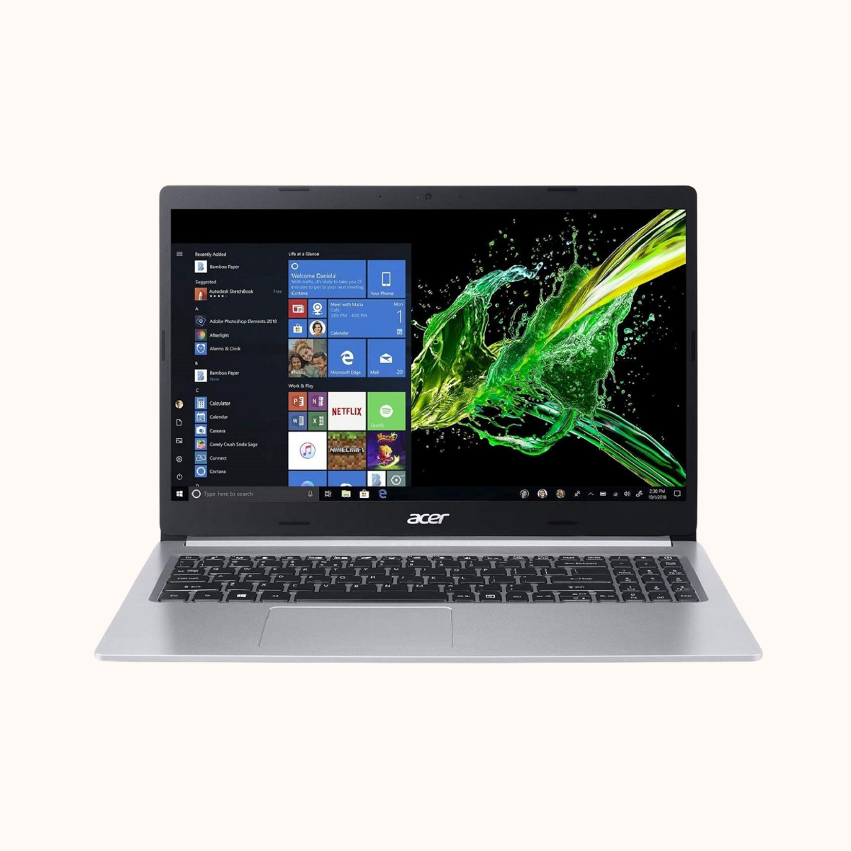Open Box Acer Aspire 5 Slim 8th Gen Core i5 15.6 inch Full HD Thin and Light Laptop (8GB/2TB HDD + 512GB SSD/Windows 10/2GB Graphics/Pure Silver/1.8kg), A515-54G
