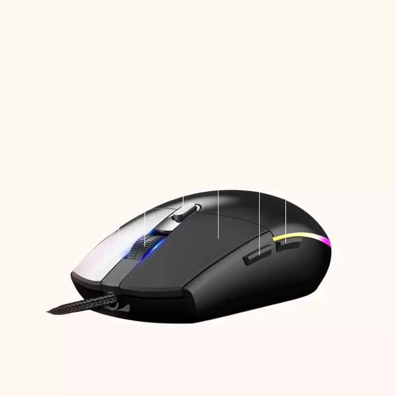 Open Box Ant Esports Gaming Mouse, wired KM1600 - Black