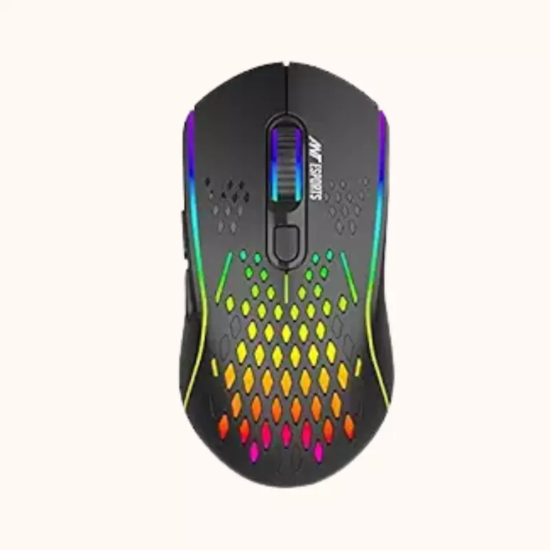 Open Box Ant Esports Rechargeable with Honeycomb Shell,11 Led Light Modes, 4 Adjustable DPI, Wireless Optical Gaming Mouse, GM700,
