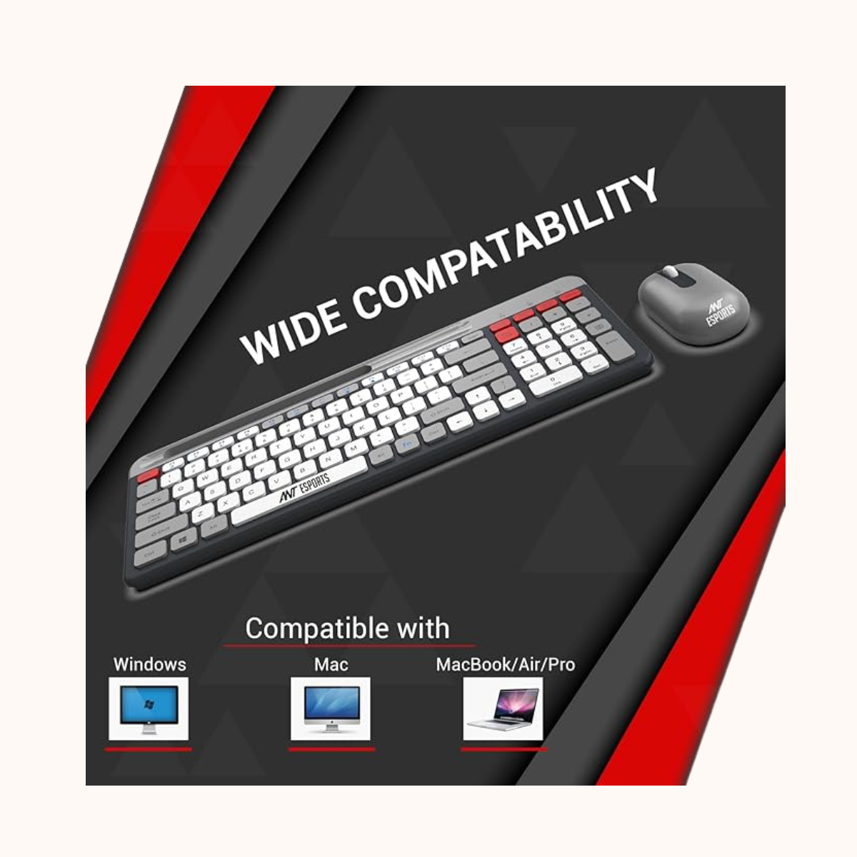 Open Box Ant Esports WKM22 Wireless Keyboard& Mouse Combo Set