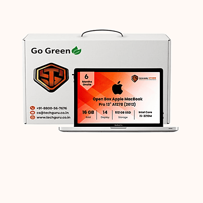 Open Box Apple MACBOOK PRO 13-inch, Mid 2012, Intel i5-3210M, 16GB RAM, 512GB SSD DDR3, Silver, A1278