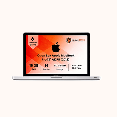 Open Box Apple MACBOOK PRO 13-inch, Mid 2012, Intel i5-3210M, 16GB RAM, 512GB SSD DDR3, Silver, A1278