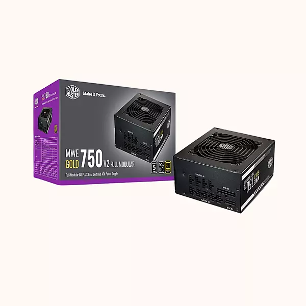 Open Box COOLER MASTER  750 Watts PSU (MWE Gold V2 FM 750W A/UK Cable)
