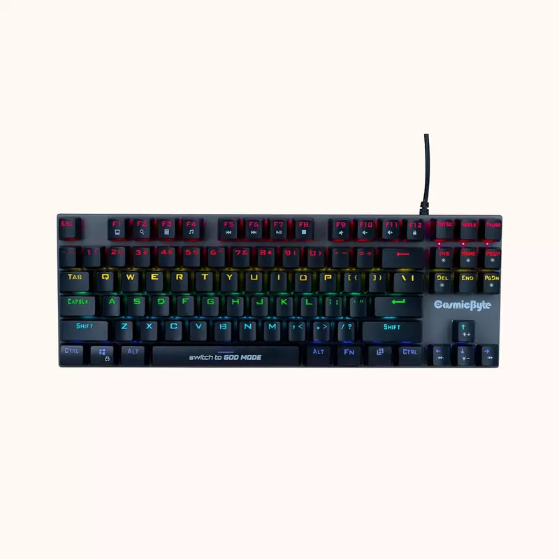 Open Box Cosmic Byte CB-GK-25 Pandora TKL Mechanical Keyboard Blue Switches Wired USB Gaming