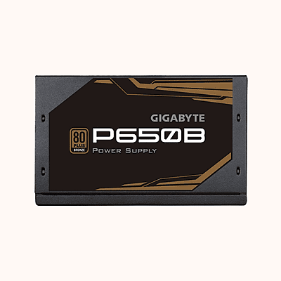 Open Box GIGABYTE 80 Plus Bronze 650W, Quiet hYB Fan P650B