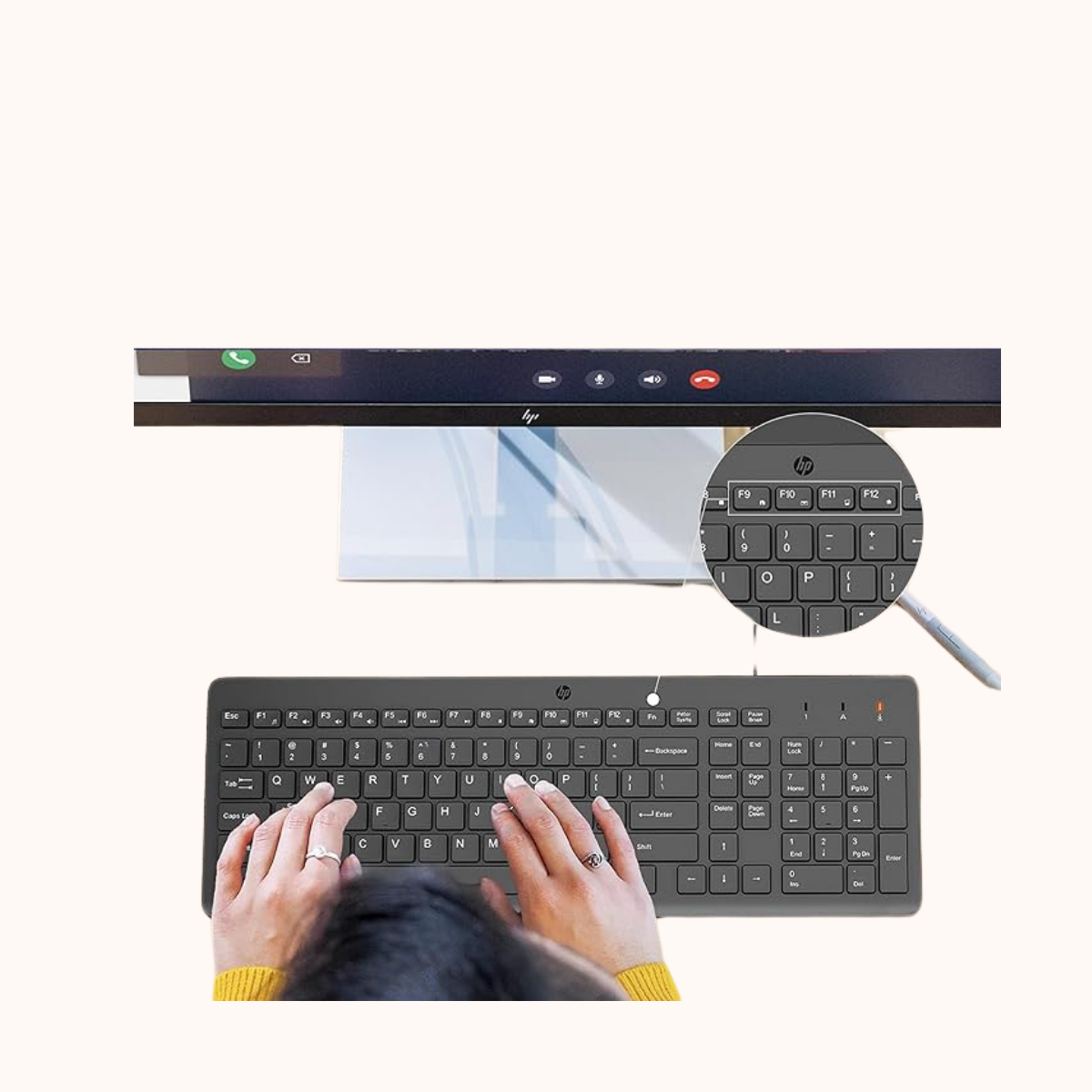 Open Box HP 150 Wired USB Desktop Keyboard  (Black)
