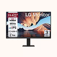 Open Box LG (2560x1440) IPS PC Monitor with 100Hz, 5ms (GtG) HDR10, Flicker Safe, Reader Mode, HDMI, USB-C, Anti-Glare, 3-Side Virtually Borderless Design, sRGB 99% (Black) 24U631A