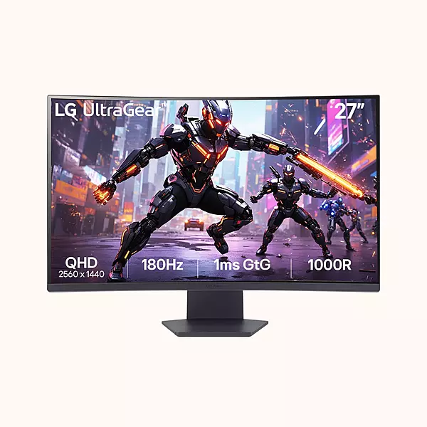 Open Box LG 27" QHD 1000R Curved Gaming Monitor, 180Hz, 1ms, HDR10, 27GS60QC-B