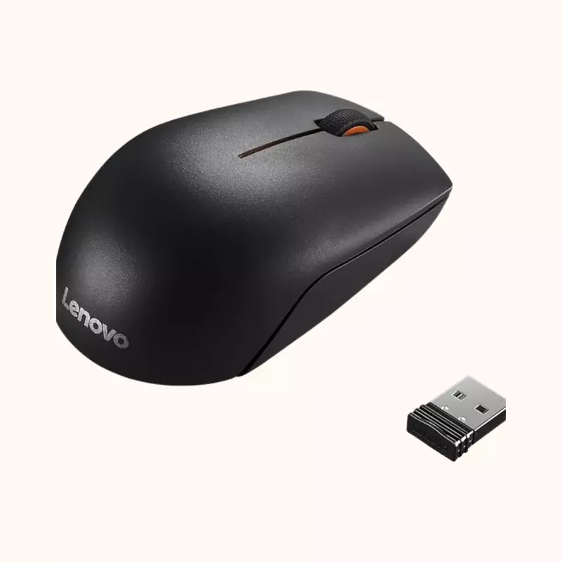 Open Box Lenovo 300 /1yr battery life, Ambidextrous,Ergonomic,1000 DPI Wireless Optical Mouse (2.4GHz Wireless, Black)