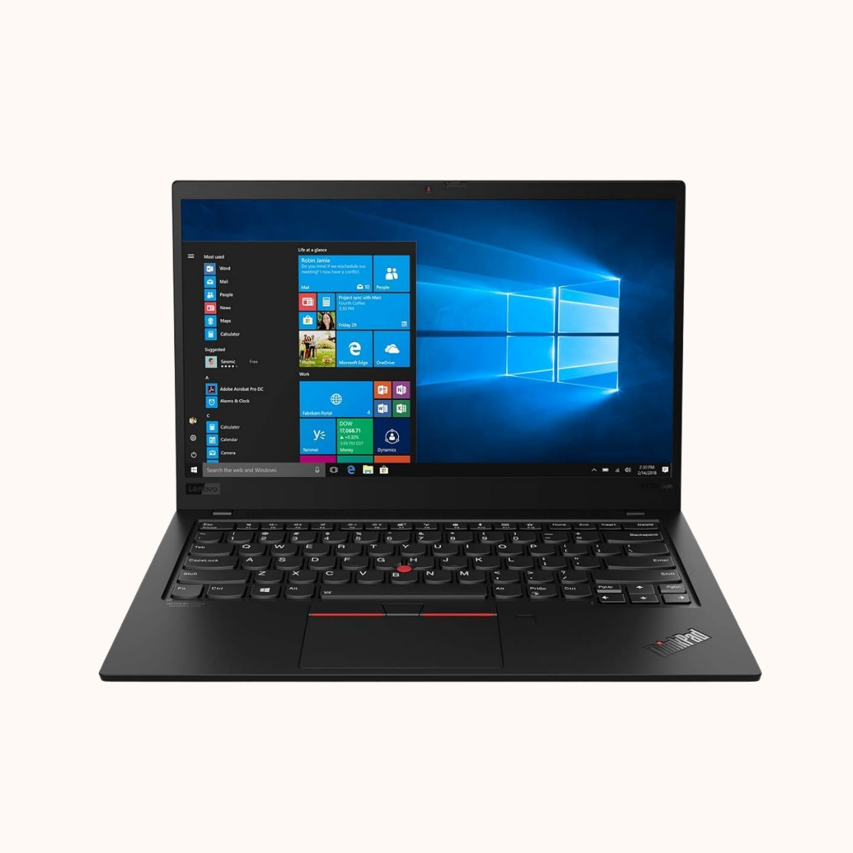 Open Box Lenovo Intel Core i7 10th Gen 10510U - (16 GB/512 GB SSD/Windows 10 Pro) ThinkPad X1 Carbon Thin and Light Laptop