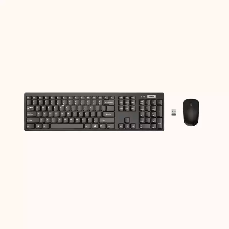 Open Box Lenovo KB MICE_BO combo 100 Eng Wireless Laptop Keyboard (Black)