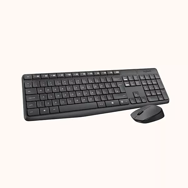 Open Box Logitech MK235 Full-Sized, 15 FN Keys, 3-Year Battery Life Combo Mouse and Wireless Laptop Keyboard  (Black & Gray)