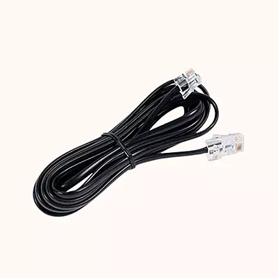 Open Box RJ11 Telephone Line Wire Patch Cable Compatible for Landline, Telephone (Black)