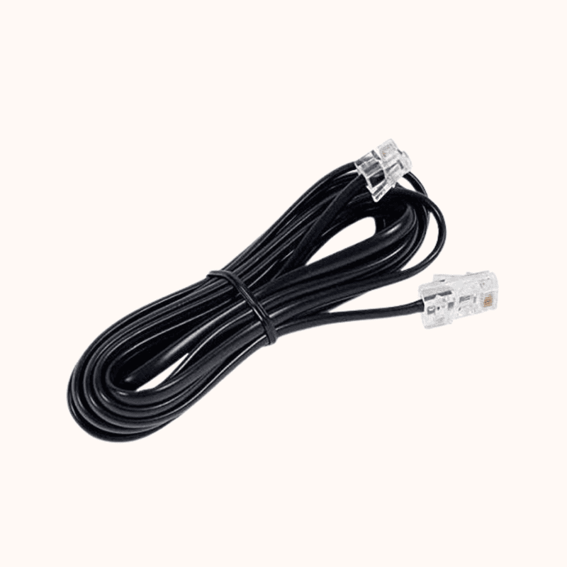 Open Box RJ11 Telephone Line Wire Patch Cable Compatible for Landline, Telephone (Black)