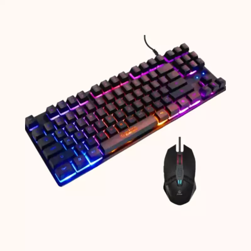 Open Box RPM Euro Games Gaming Keyboard and Mouse Combo | Keyboard - 87 Keys, Backlit | 3200 DPI Mouse Wired USB Gaming Keyboard
