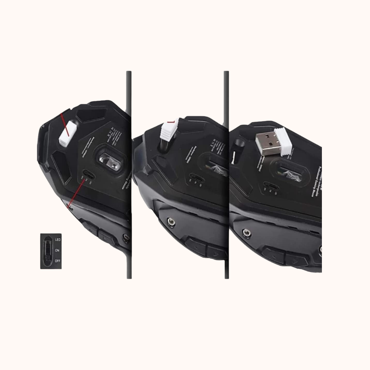 Open Box RPM Euro Games Rechargeable - 500 mAh Battery | Upto 3200 DPI | 6 Buttons | Backlit RGB Wireless Optical Gaming Mouse