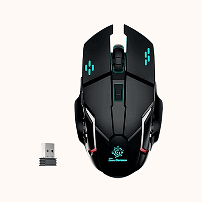 Open Box RPM Euro Games Rechargeable - 500 mAh Battery | Upto 3200 DPI | 6 Buttons | Backlit RGB Wireless Optical Gaming Mouse