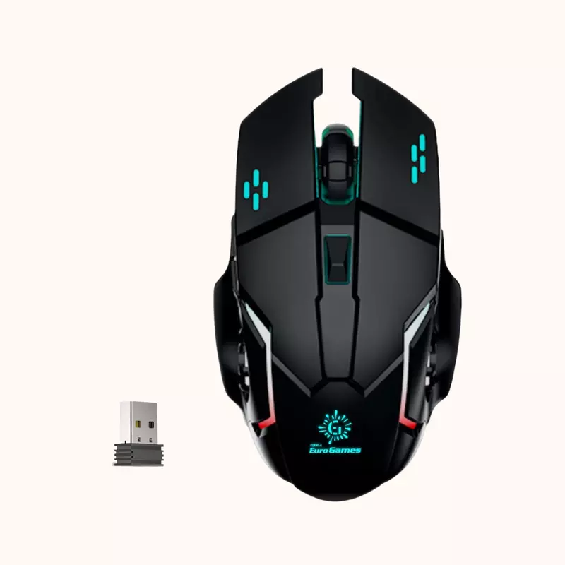 Open Box RPM Euro Games Wireless Gaming Mouse | Rechargeable-500 mAh Battery | 6 Buttons Wireless Optical Gaming Mouse