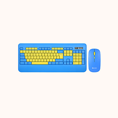 Open Box Zoook Qwerty Pad/3 Adj. DPI/Full Size Keyboard & mouse (104 key) with Palm rest Wireless Desktop Keyboard