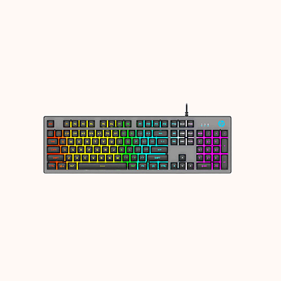 Open BoxHP K500F / 26 Anti-ghosting keys, Metal Panel, Rainbow Backlight, Membrane Wired USB Gaming Keyboard