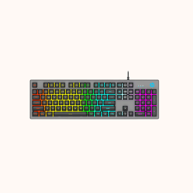 Open BoxHP K500F / 26 Anti-ghosting keys, Metal Panel, Rainbow Backlight, Membrane Wired USB Gaming Keyboard