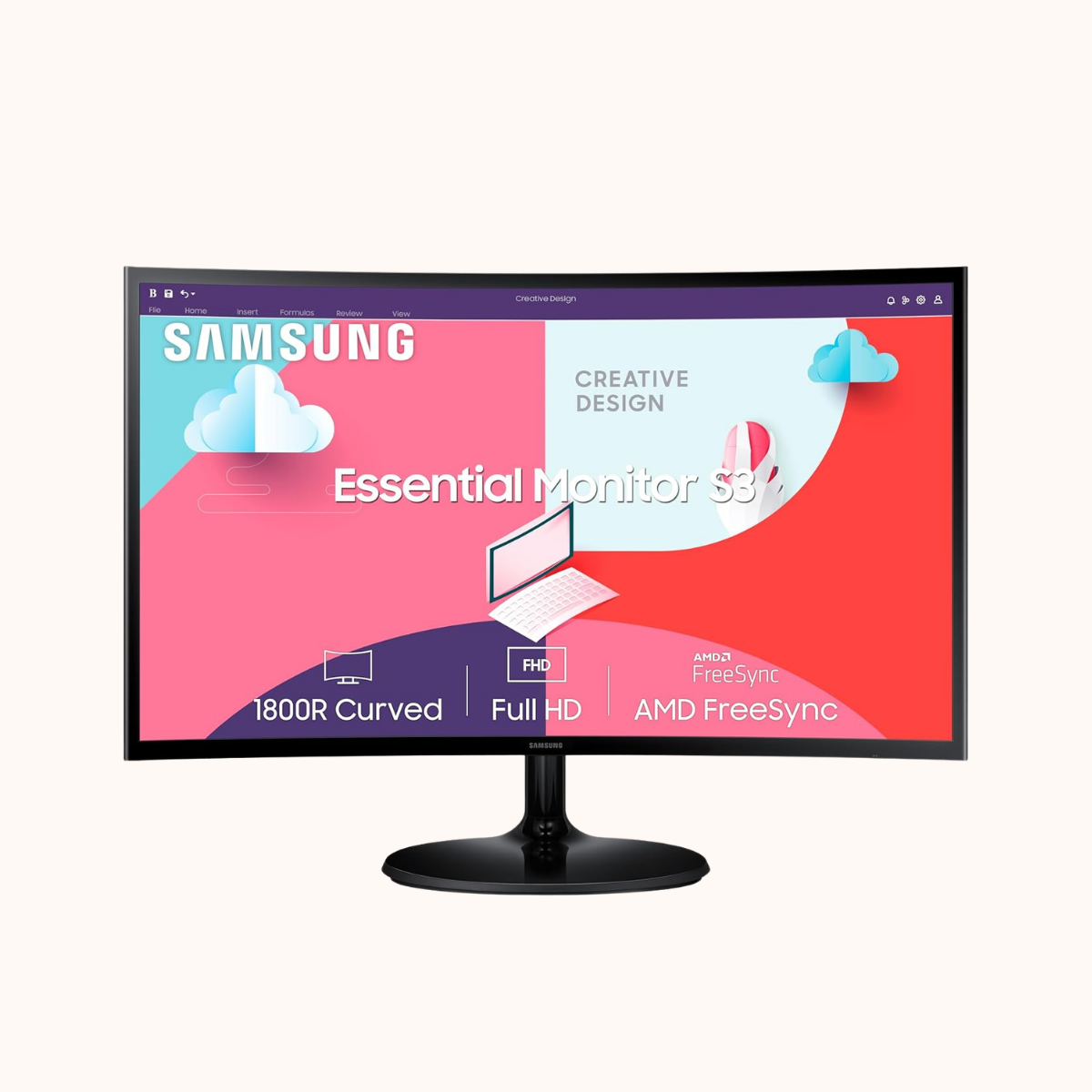 Open BoxSamsung 27-Inch(68.5Cm) FHD, 1800R Curved 1,920 X 1,080 LCD Monitor, 75Hz, VA Panel, Slim Design, AMD Freesync, Flicker Free, HDMI, Audio Port (LS27C360EAWXXL