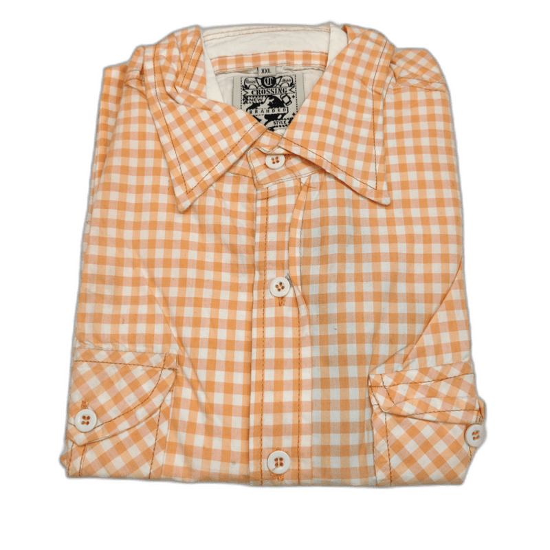 Orange Checks Casual Shirt